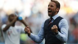 England football team coach Gareth Southgate at FIFA World Cup