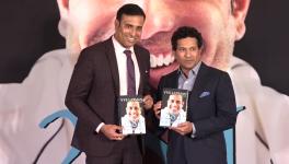 VVS Laxman and Sachin Tendulkar at the launch of 281 and Beyond