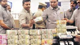 Hyderabad police displayed the cash seized from hawala agents in Hyderabad