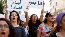 Palestinian women mobilized outside the prime minister's office in Ramallah after the killing of Israa Gharib to demand action be taken to stop violence against women.