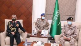 India’s chief of the army staff General Manoj Mukund Naravane (L) met top Saudi generals, Riyadh, December 14, 2020 