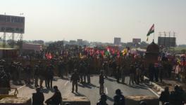 Farmers marching from Nashik were stopped at Rajasthan-Haryana border on Friday. Image clicked by Ronak Chhabra