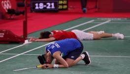 Yufei Chen and Tai Tzu-Ying at the Tokyo Olympics badminton final