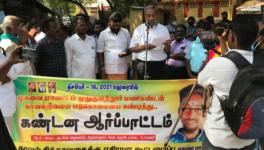 Protest in Madurai against the suspected custodial death of Manikandan (Courtesy: Henri Tiphagne)