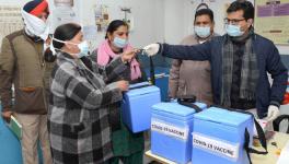 Officials of Jalandhar Civil Hospital hand over the vaccine to the staff of community health centres