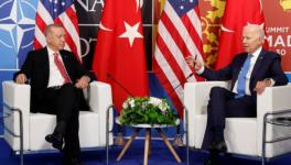 US President Joe Biden (R) met Turkish President Recep Erdogan on the sidelines of the NATO Summit in Madrid, June 30, 2022