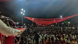 Hannan Mollah addressing the public meeting. Image courtesy: AIKS