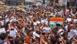 Central Teacher Eligibility Test (CTET) and Bihar Teacher Eligibility Test (BTET) qualified candidates staged a protest in Patna. Image Courtesy: PTI