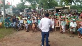 .A left meeting in progress in Raninagar 2 block being adressed by mustaq alam , thelocal panchayet samity candidate.