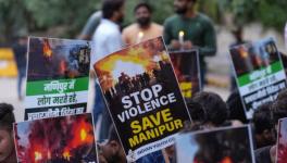 A candle march to pay tribute to those killed in Manipur violence, at Jantar Mantar in New Delhi