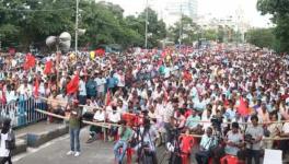 Huge aiks rally at rani rashmoni road in kolkata