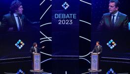 Final presidential debate between Sergio Massa and Javier Milei. Photo: Telam