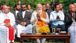 Prime Minister Narendra Modi with Christian community members during Christmas celebrations at 7, Lok Kalyan Marg, in New Delhi, Monday, Dec. 25, 2023. 