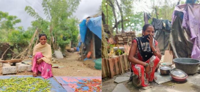 'The kids were well looked after by their teachers [when schools were open]', says 40-year-old Chandan (left), Anitaâs mother