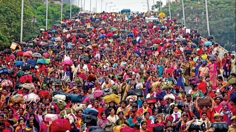 Mid-Day Meal Workers Protest