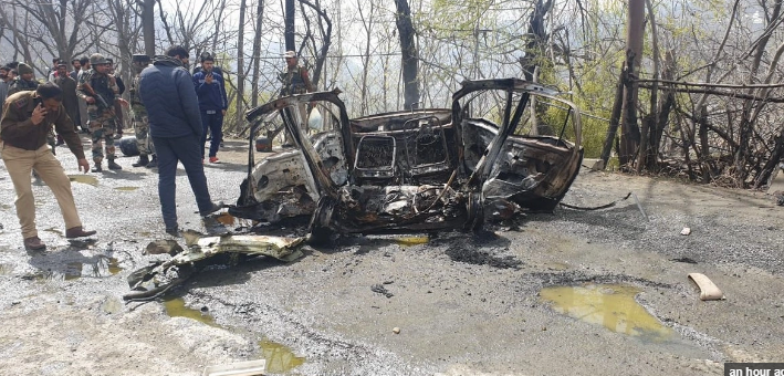 Blast Damages CRPF Vehicle on Jammu-Srinagar Highway