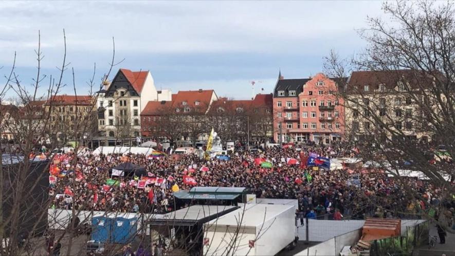 Over 15,000 people took part in the anti-right wing march in Erfurt.