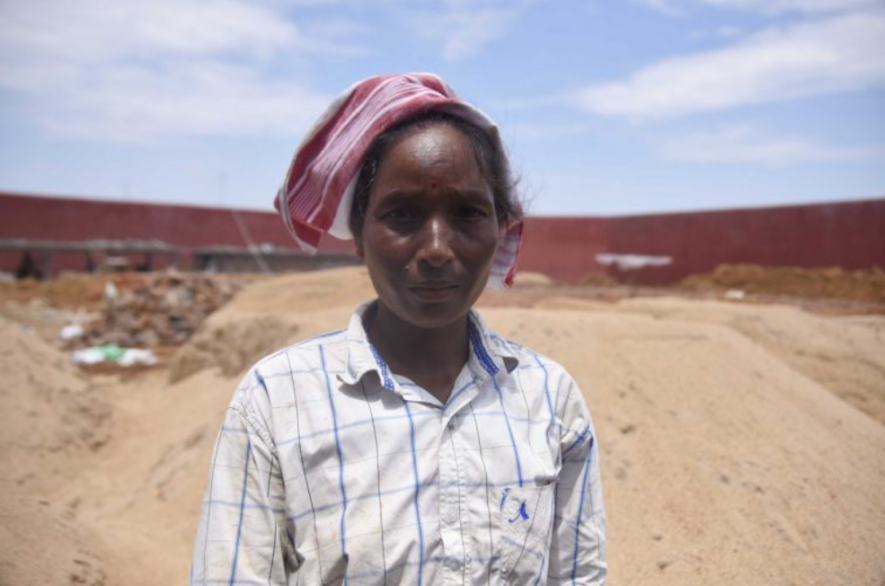 Sarojini Hajong, a labourer whose name is excluded from the final list of the NRC in Assam poses for a picture at the under-construction detention centre (Reuters)