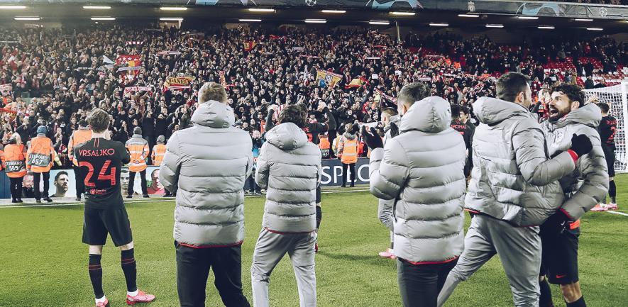 Liverpool hosted Atletico on March 11, with almost 3000 Madrid fans in attendance at Anfield, despite Spain diagnosing over 1000 coronavirus cases at the time. (Pic: Atletico Madrid/Twitter)