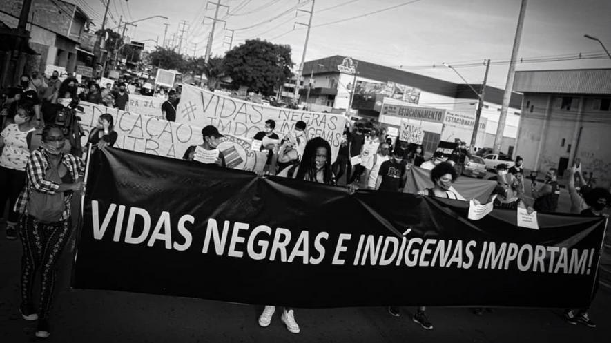 "Black and Indigenous lives matter". Anti-racist mobilization in Manaus a city in Brazil's amazon that has been hard-hit by the COVID-19 pandemic. Photo: Midia Ninja