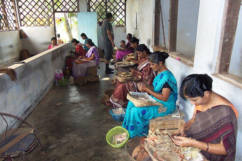 Beedi factory near Nileshwaram, Kerala