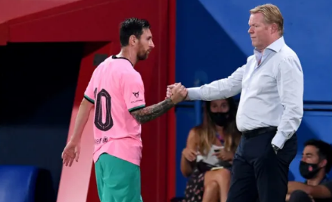 Lionel Messi and Ronald Koeman