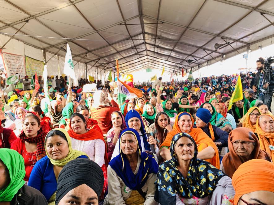 Women farmers at Singhu border.