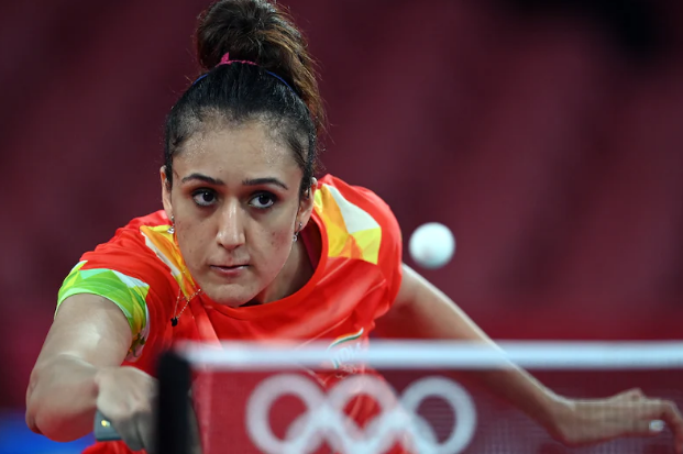 Manika Batra at Tokyo Olympics table tennis event