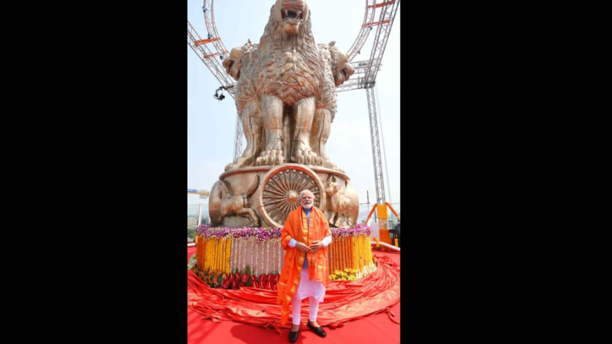 Opposition Slams PM Modi for Unveiling National Emblem Atop New Parliament Building