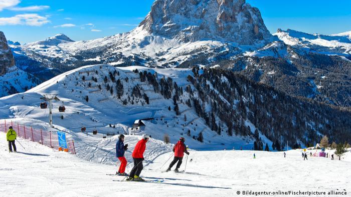 Ski resorts use snow cannons to make up for lack of snowfall