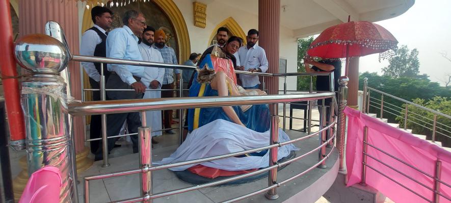 Vandalsed statue of Jesus Christ and Mother Marry, Infant Jesus Catholic Church, Thakarpura, Patti, Punjab.