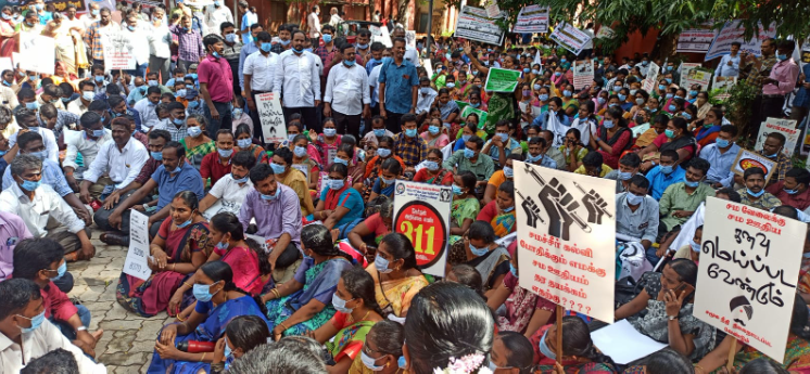 Secondary grade teachers on hunger strike. Image courtesy: SSTA.