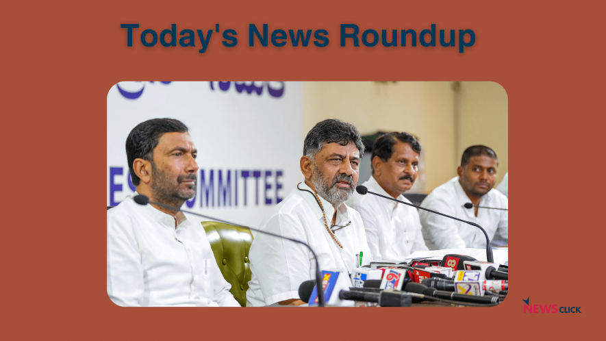 Karnataka Deputy Chief Minister & KPCC President DK Shivakumar addresses a press conference at KPCC head office, in Bengaluru, Friday, June 16, 2023.