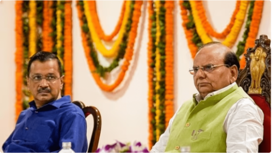 Delhi chief minister Arvind Kejriwal and lieutenant governor (LG) VK Saxena.(PTI)