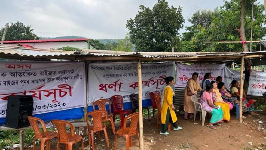 A protest camp near Silsako Beel.