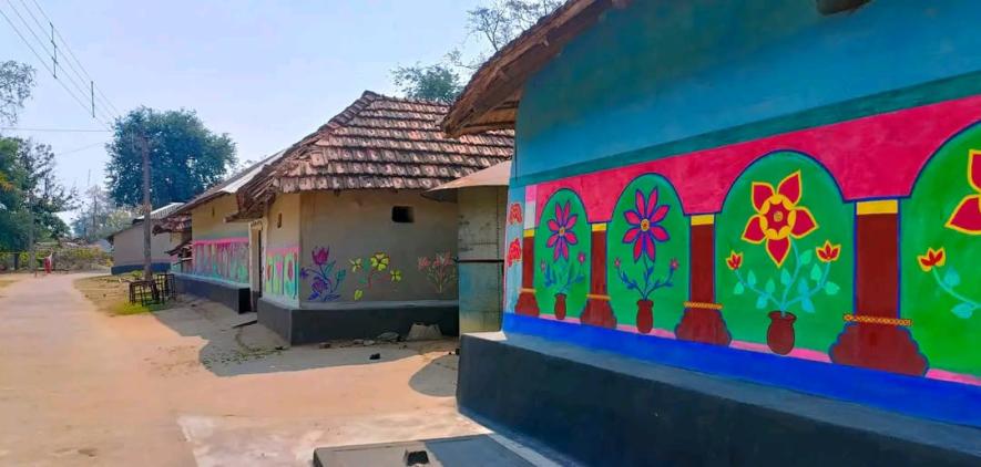 Paintings on the walls of houses in Banspahari areas of Jhargram District.