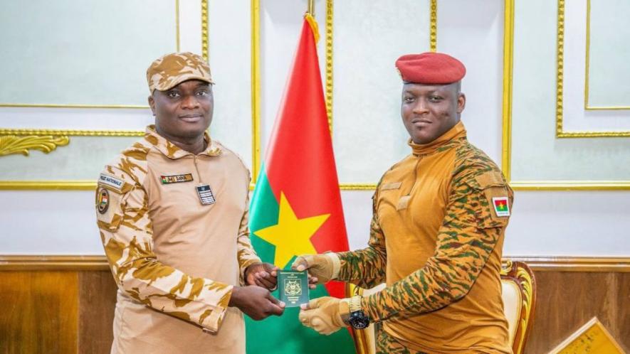 The President of Burkina Faso, Captain Ibrahim Traoré enrolled and received his AES biometric passport. Photo: Presidence du Faso/ FB