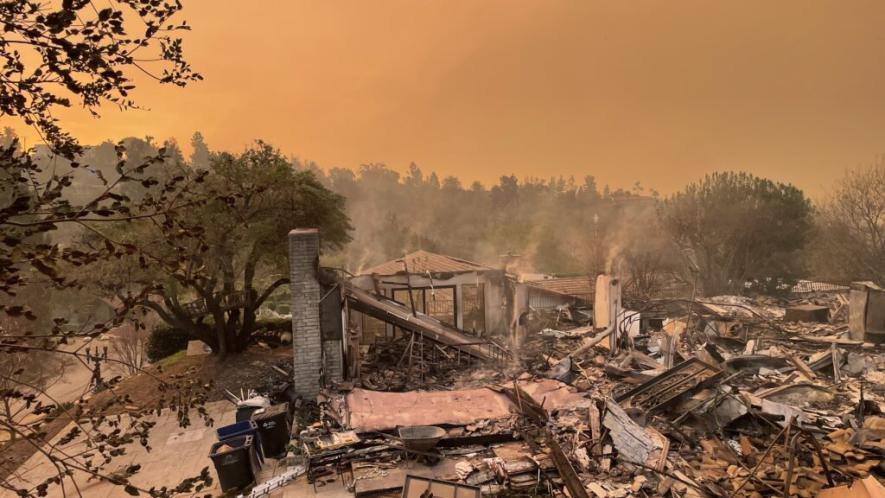 Devastation from wildfires in California.