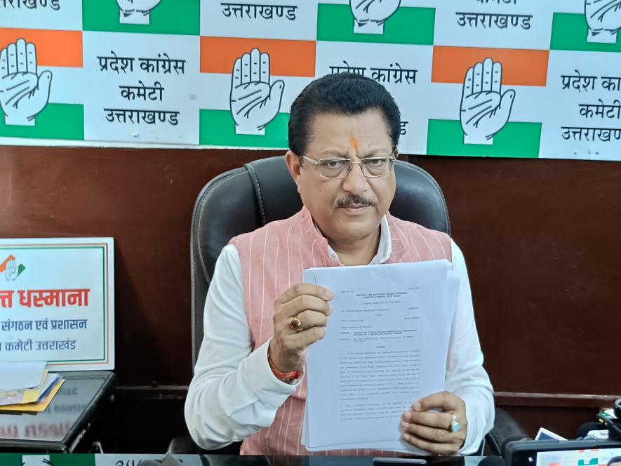 Suryaknat Dhasmana, senior vice-president and organising secretary of Uttarakhand Congress.  