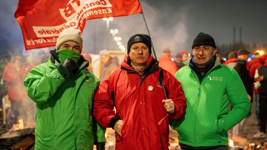 Workers during one of the strike actions on November 26, 2025. Source: PTB-PVDA