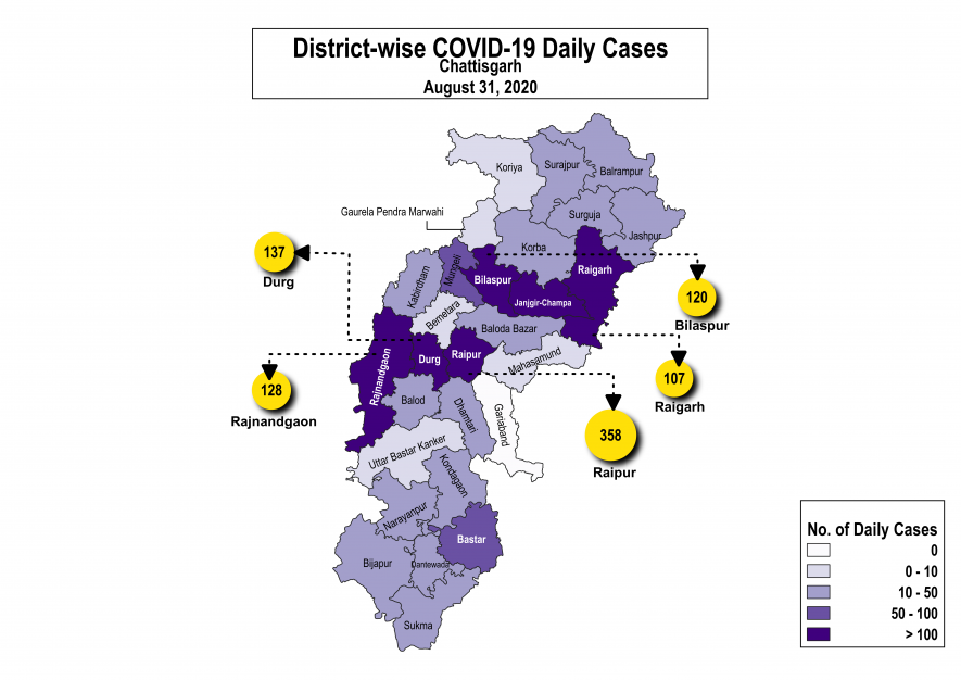 Chhattisgarh Confirmed Map